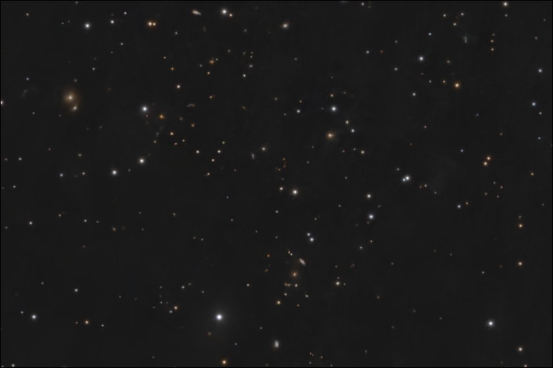 Faint galaxy cluster from the wide-field view