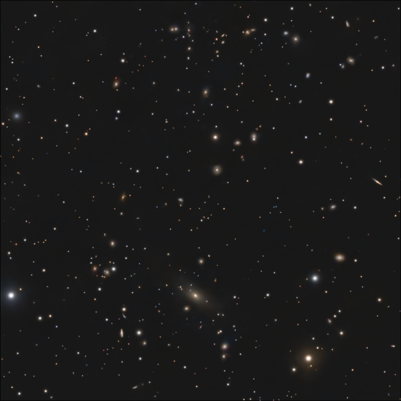 An area of the wide-field image teeming with background galaxies